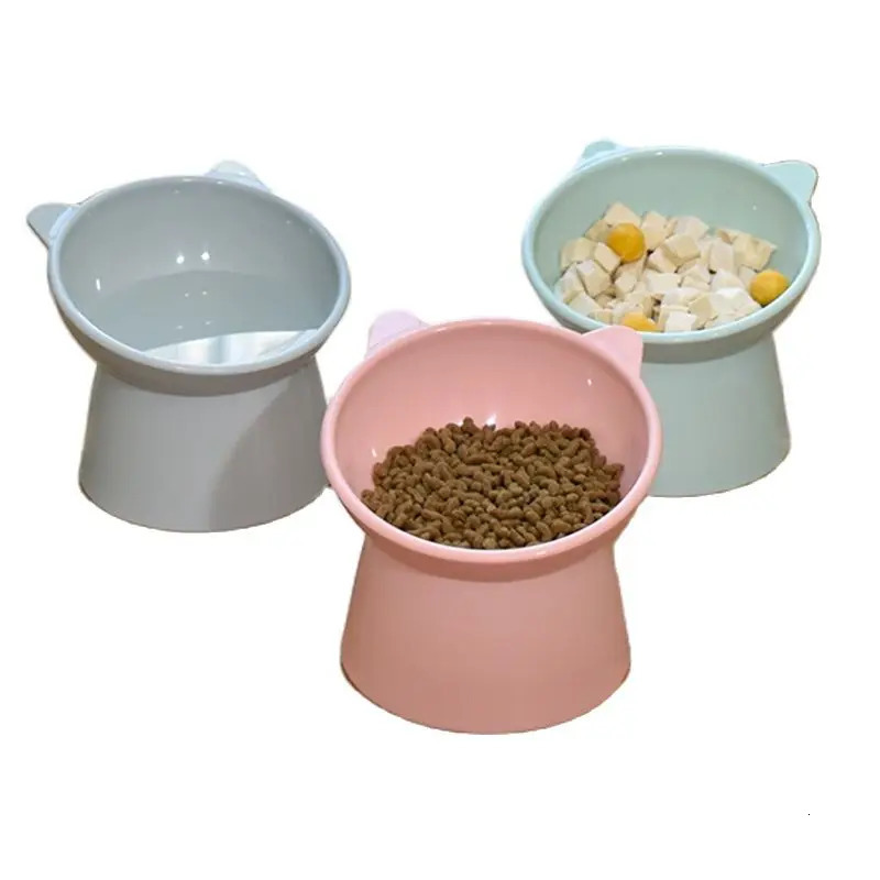 pet cat and dog bowl high legged dog bowl 45 ° neck protection cat pet food water bowl over ear pet feeding bowl to prevent excessive feeding 250403