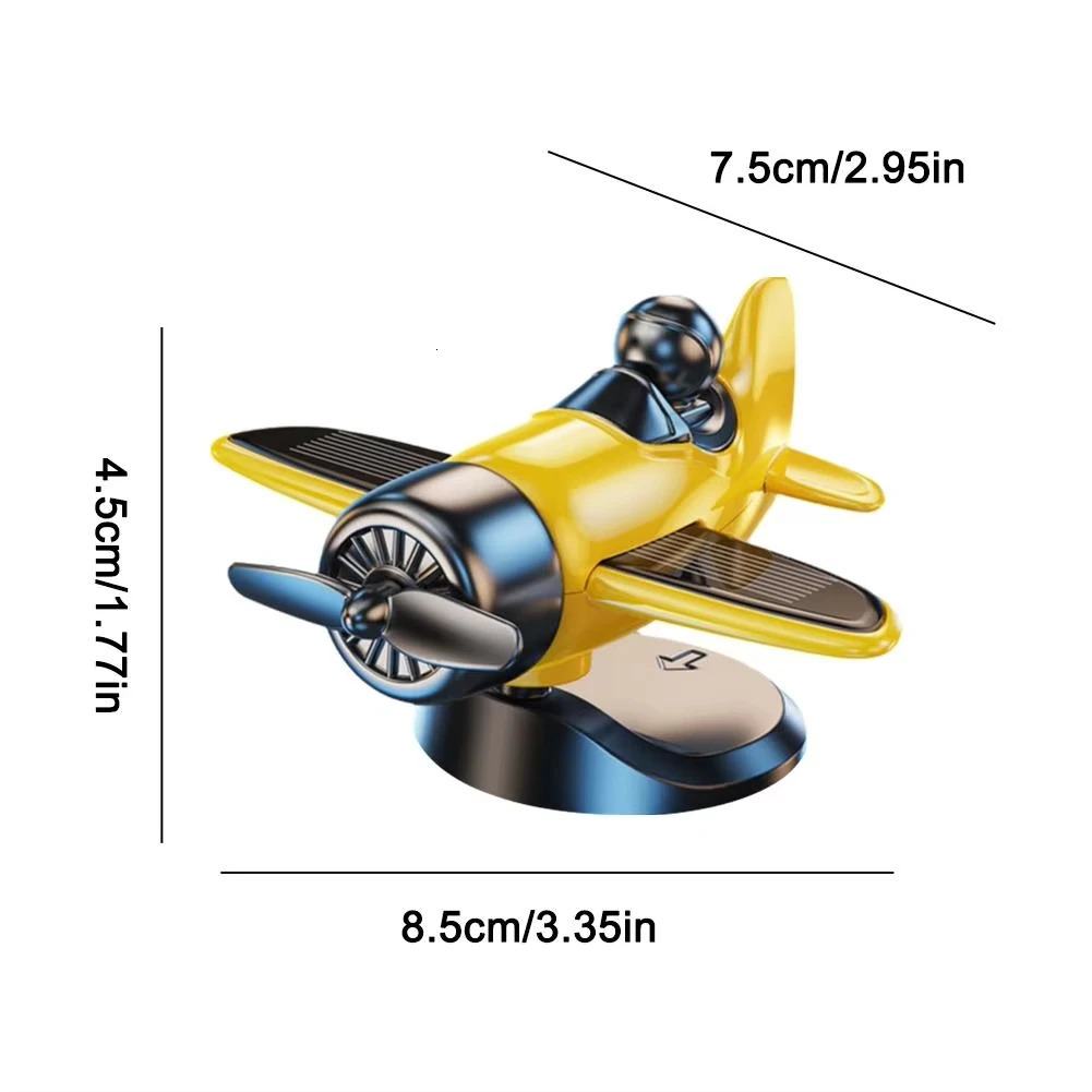 Solar Powered Rotating Airplane Car Dashboard Ornament 360 Auto Spin Decor Airplane Ornaments Car Interior Decoration 251104