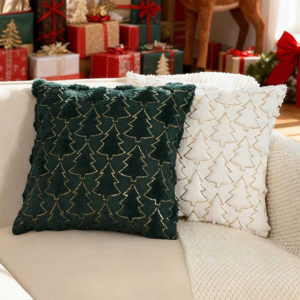 BUYNOW PV Velvet Gold Sequin Embroidery Pillowcase Red Green White Living Room Sofa Square Cushion Cover Home Bedroom Bed Decor Y251105