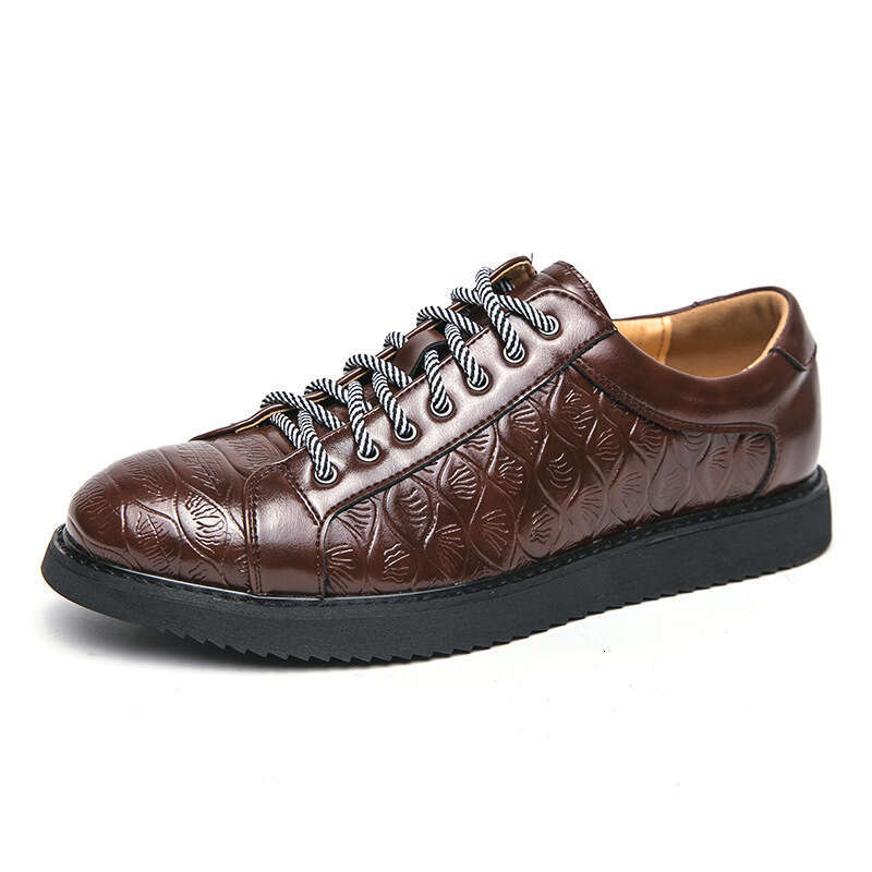 Large Casual Leather 47 Business Lace up Flat Bottom Men's Daily Single Fashion Shoes Men
