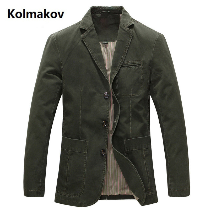 Spring Men 100 Cotton Casual Blazer Mens Military Jacket Blazers Suit Coat Male Masculino Jackets 251023