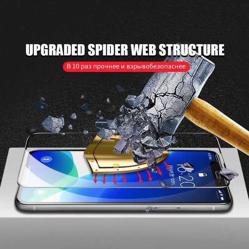 100D Full Tempered Glass For Apple 14 Plus 13 mini 12 11 Pro Screen Protector iPhone X XR XS Max Protection Glas Film