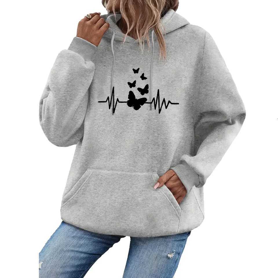 Women hooded sweatshirt for autumn and winter warm and windproof comfortable long sleeved top jogging hooded sweatshirtT251105