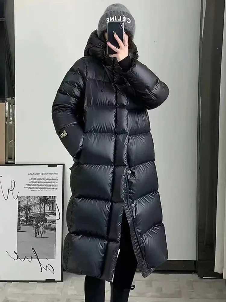 Winter Thickness White Duck Down Jacket Women Long Warmth Fluffy Puffer Coat Hooded Female Fashion Parkas Snow OutwearT251105