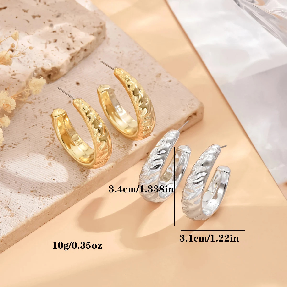 Geometric Irregular Metal Colored Womens Earrings 2024 Minimalist Style Personalized Earring Trend Jewelry Gifts 250326