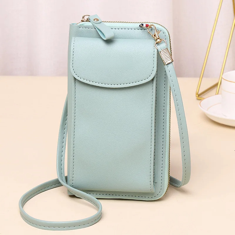 Smartphone Tassel Leather Shoulder Strap Handbag Waterproof Women Wallet Touch Screen Cell Phone Purse Bag