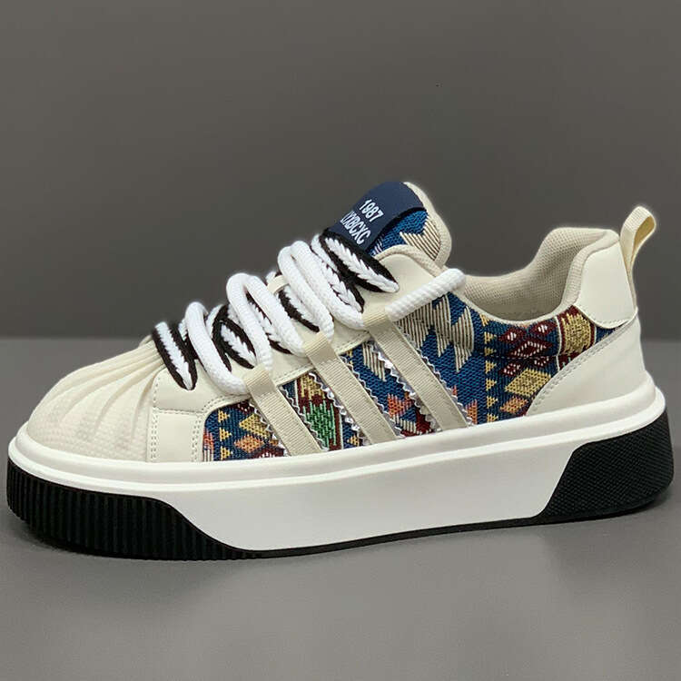 Men's Autumn Winter 2025 New Shell Toe Casual Thick Sole Height Increasing Sneakers Retro Three Stripes Trendy Shoes