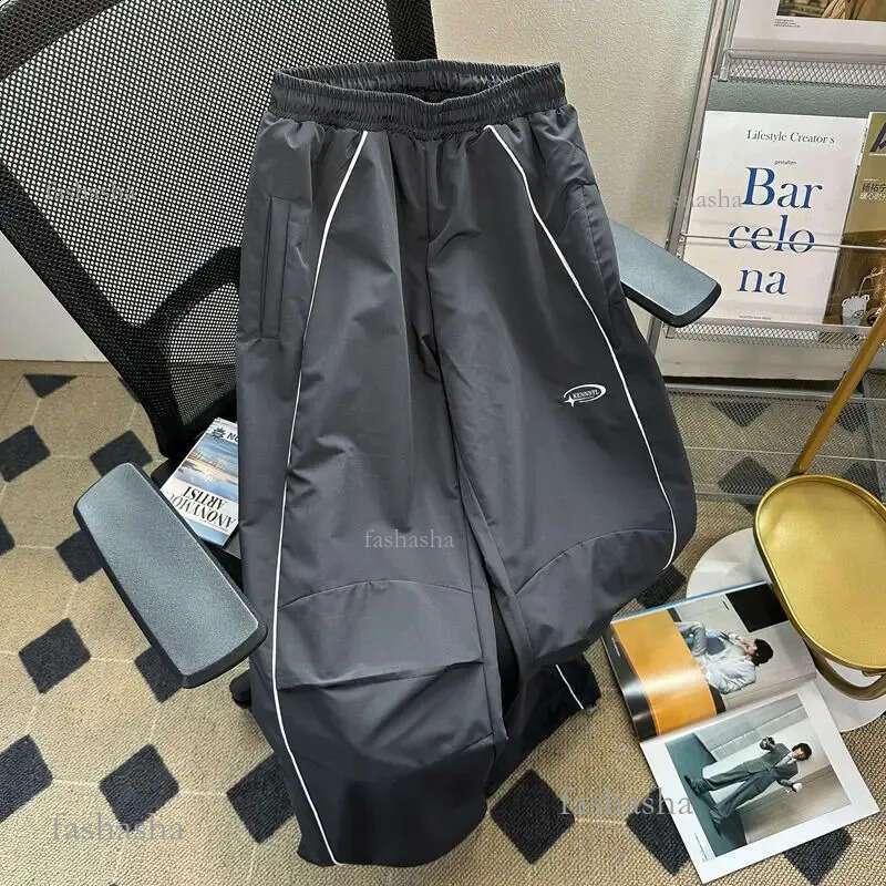 Deeptown Vintage Sports Casual Sweatpants Oversize Jogger Womans Pants America High Street Baggy Mens Trousers Y2k Loose Retro 241007