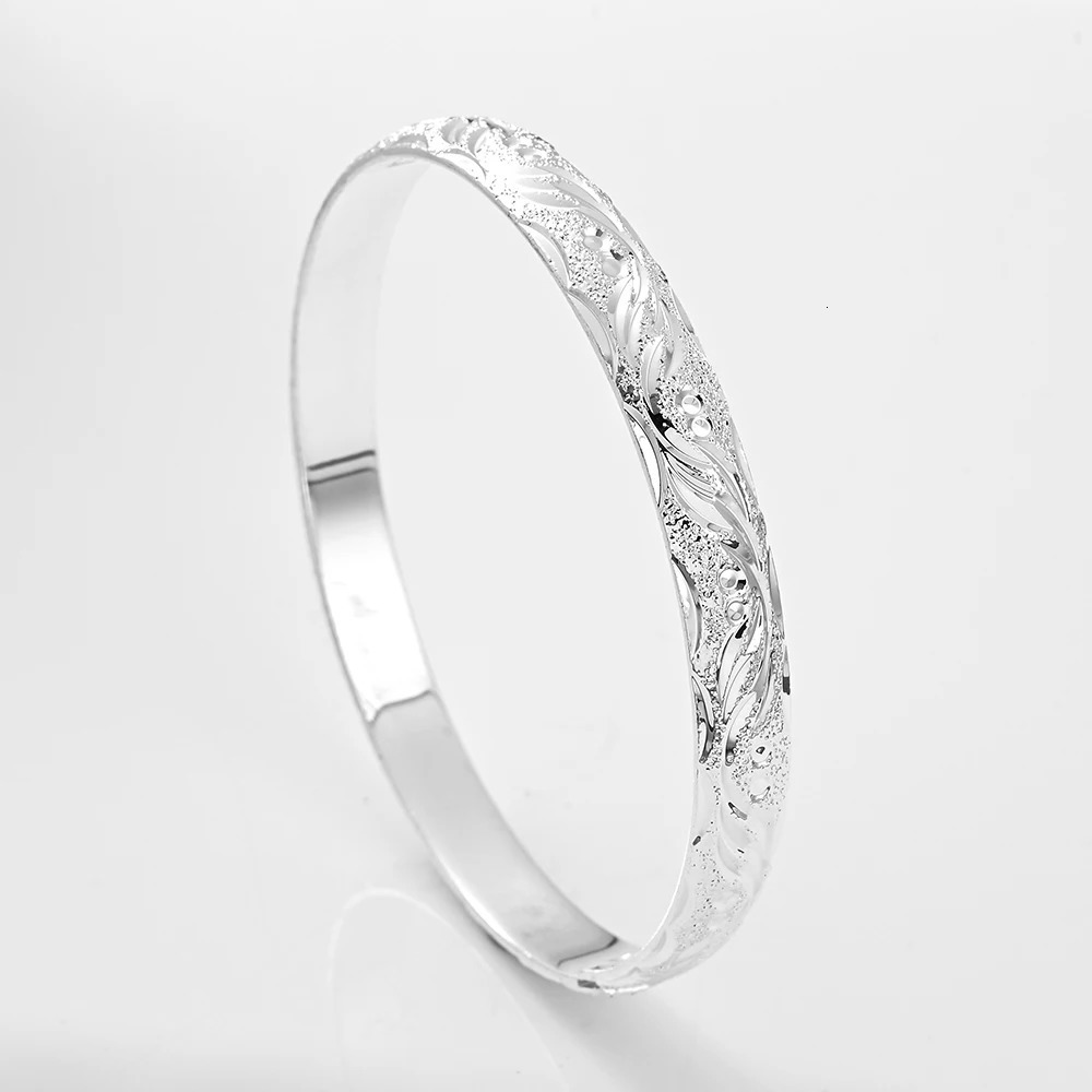 65MM Silver Plated Bangle Fashion Dubai Bride Wedding Ethiopian Bracelet Africa Jewelry Charm Bracelet Party Gifts 251031
