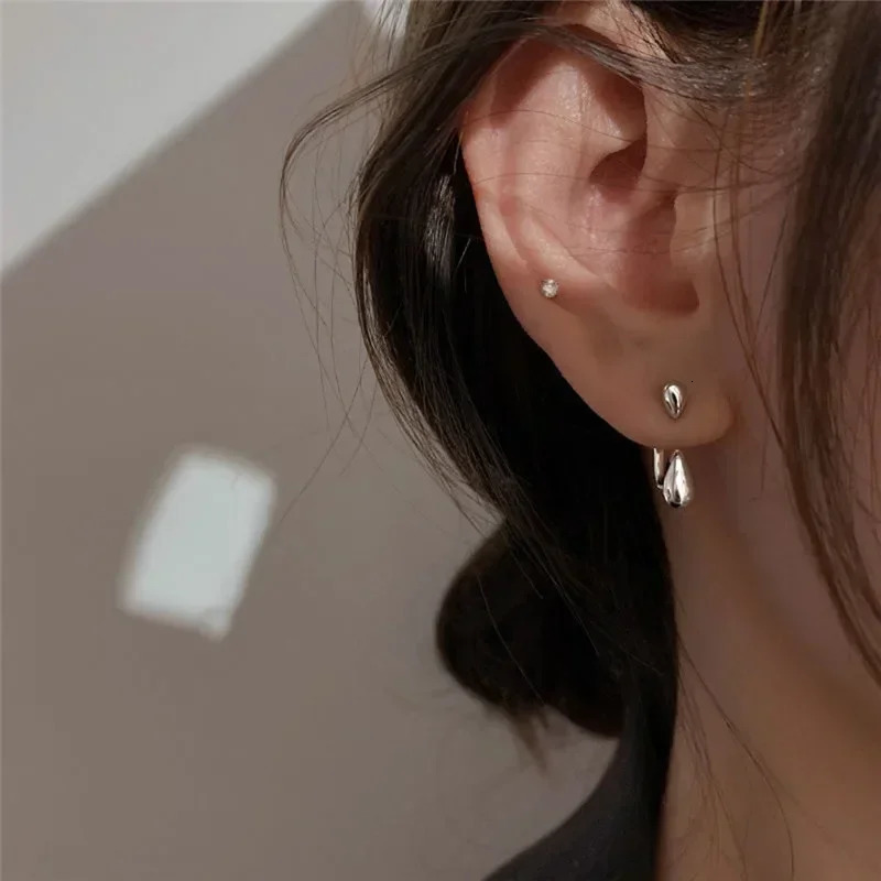 2025 Women Earrings Fashion Water Drop Pendant Earrings Simple Stud Earrings Punk Hip Hop Metal Ear Stud Trendy Jewelry Gift 251131