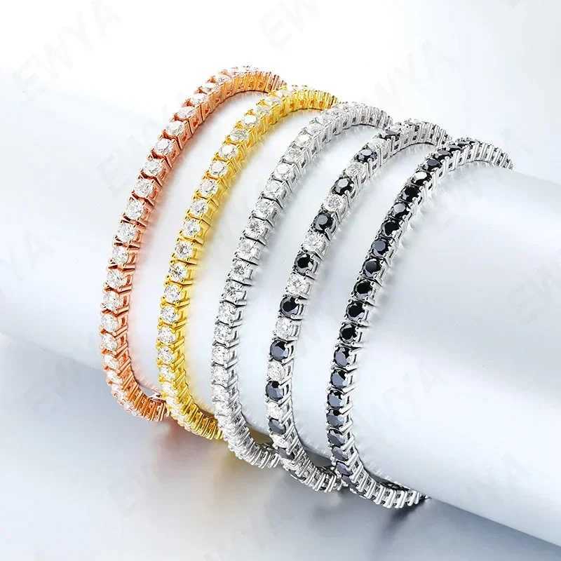 EWYA Real D Color Fl 2/2.5/3/4/5/6.5mm Moissanite Tennis Bracelet For Wen S925 Plated 18K Rose Gold Diamond Link BraceletsC250403