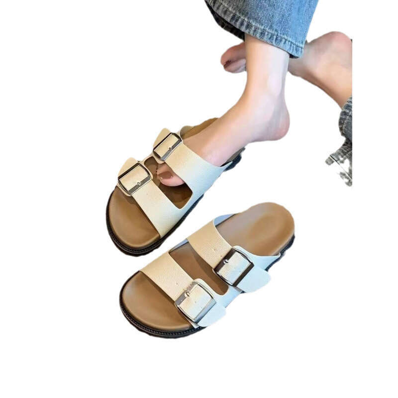 Internet celebrity Boken's new cool slippers women in summer, fashionable and versatile for outdoor wear, lazy beach women's sandals with so