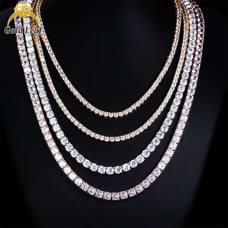 Goldleaf Jewelry Hot Sell 3mm-5mm D Color VVS Tennis Necklace Bracelet Sterg Sier Moissanite Chain