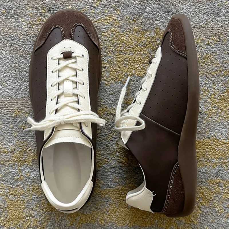 2025 New Fion Casual Wen Men Flats Shoes Leather Lace-up Cfort Round Toe Spring Summer Casual Shoes Men Size 36-44 Y251105