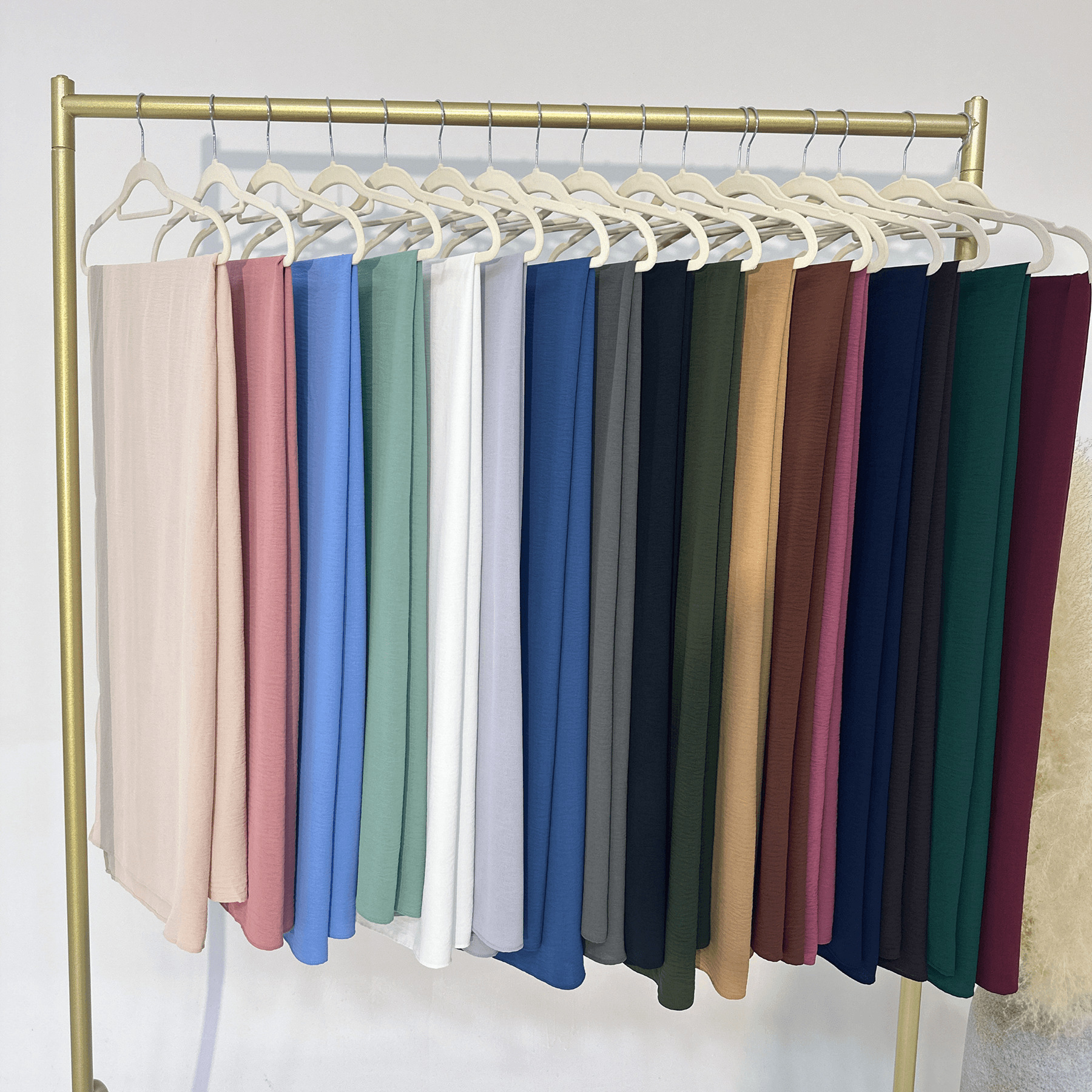 Solid Rectangular With Ice Silk And Large Wrinkles, Solid Color Headscarf Abaya Maxi Dresses Islamic Clothing