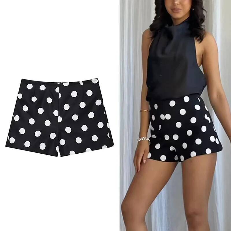 winter jacket women Women Fashion Polka Dot Printing Vintage High Waist Casual Loose Shorts Summer 2025 Female Holiday Short Pants