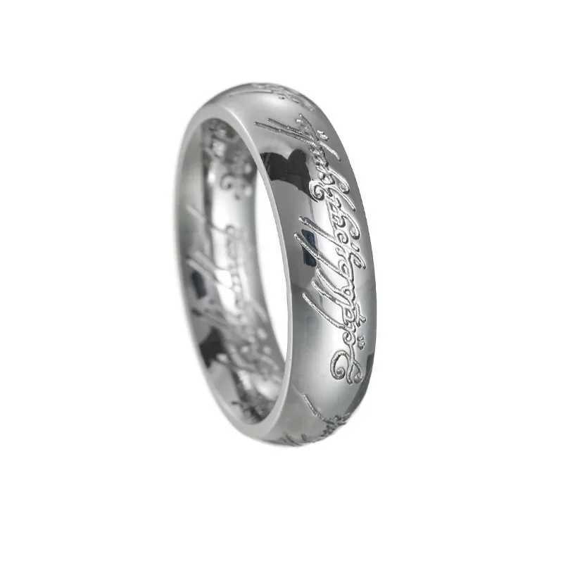 European and American Popular Stainless Steel Lord of The Rings Mens and Womens Non Fading Titanium Steel Trendy Jewelry Z250407