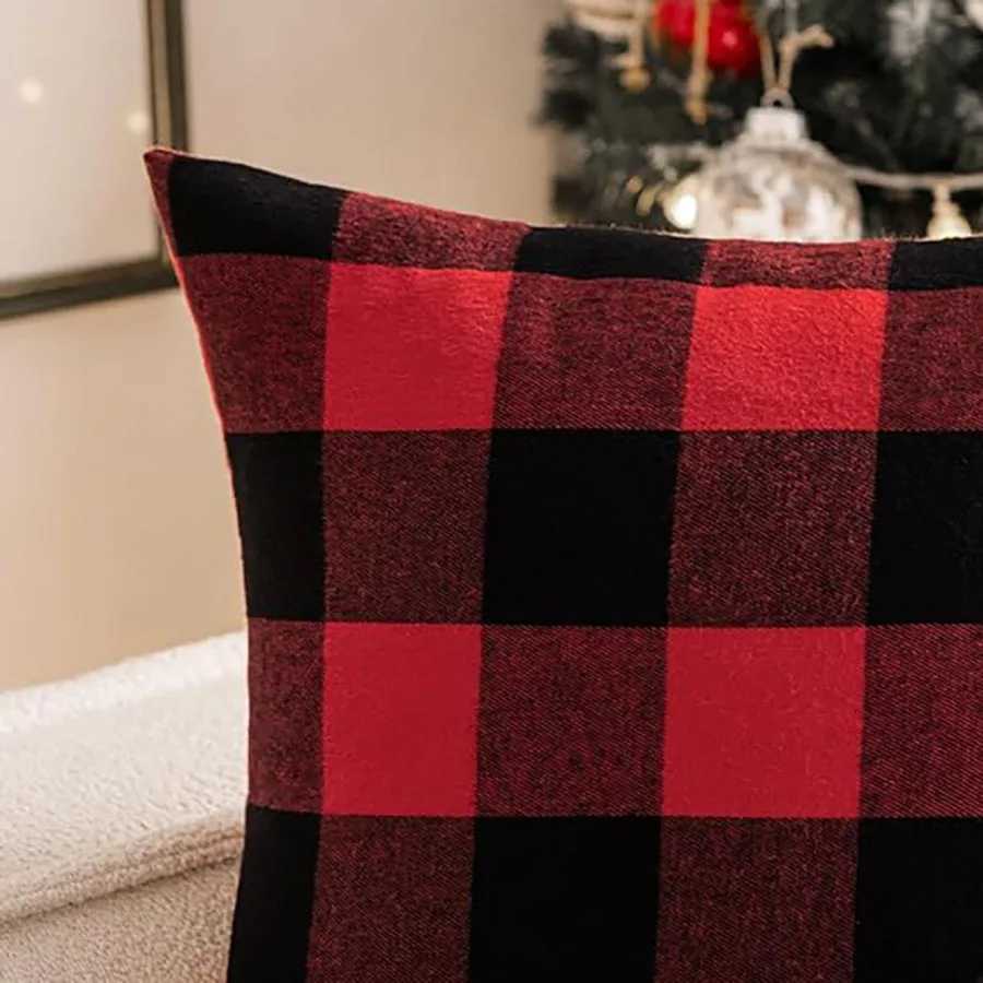 Christmas Plaid Decorative Throw Pillow Covers Scottish Tartan Cushion Case for Farmhouse Home Holiday DecortionHidden Zipper Y251105