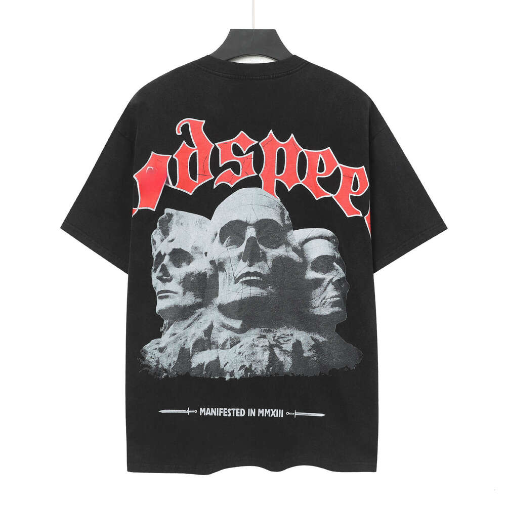 High Version Men's Loose Printed Short Sleeve Niche Fashion High-End Feel Pure Cotton T-Shirt