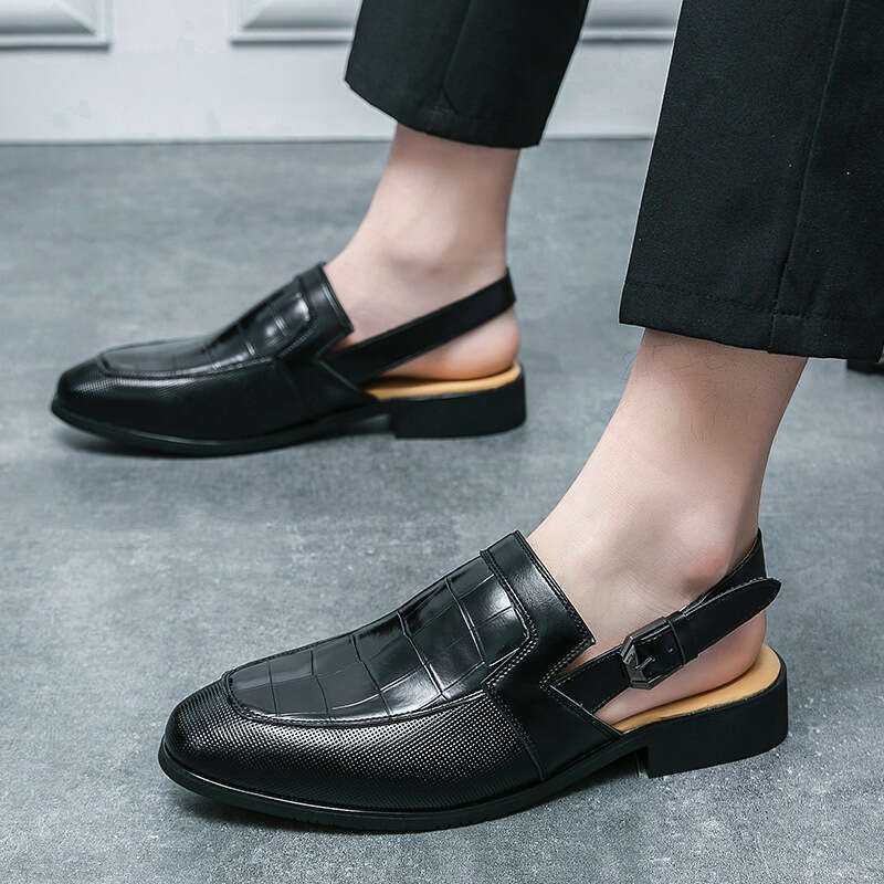 Men's Summer Knitted Leather in Large Sizes 38-47 Personalized Outdoor Beach Sandals