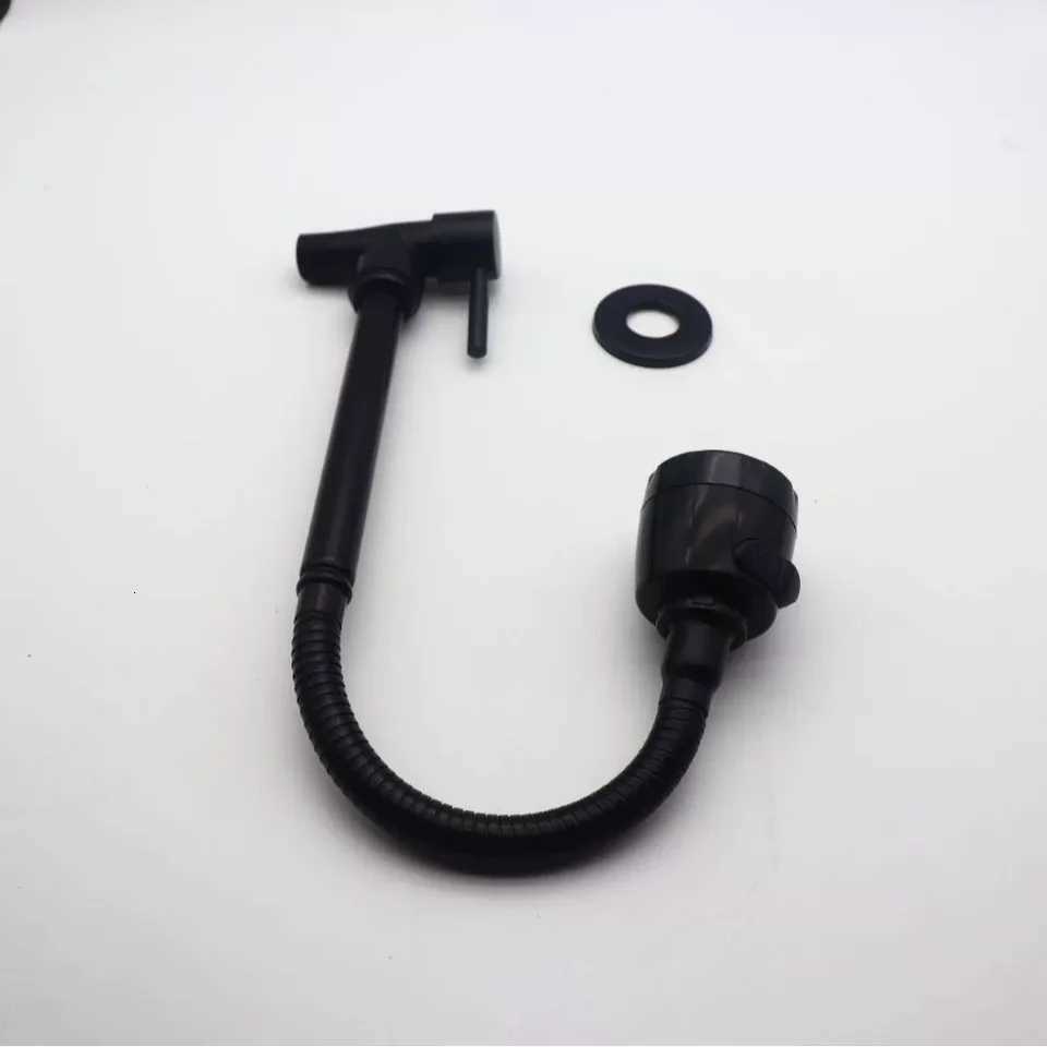 Black Baking Varnish 360 Kitchen Wall Mounted Faucet Single Cold Universal Vegetable Basin Faucet Bathro Balcony Faucet Y251104
