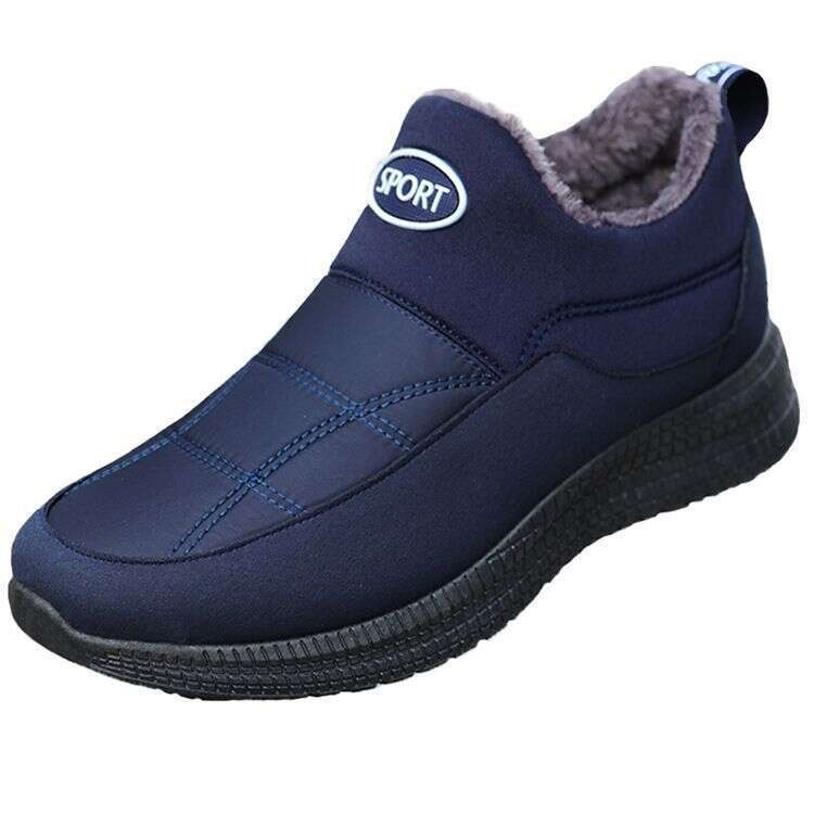 Middle aged elderly people's northern warm snow boots, medium high top sleeves, father's cotton with plush lining, hiking and tourism shoes