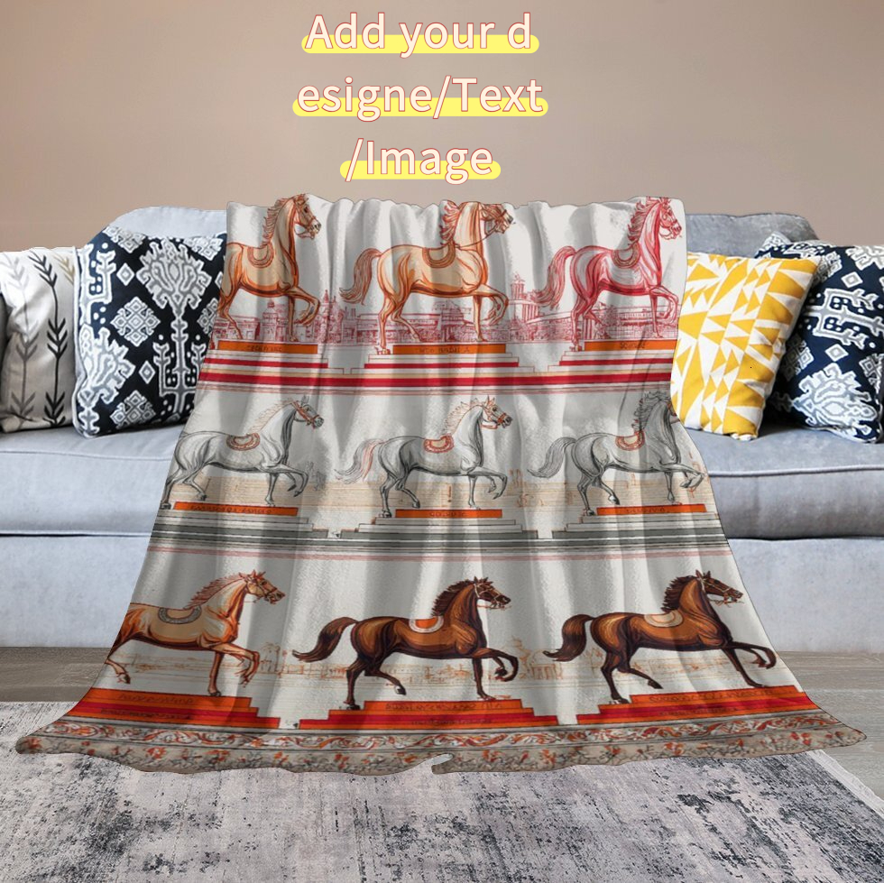 Custom H Designer Horse blanket blanket throw cashmere vibration blanket copert Home Travel Throw Summer Air Conditioner Beach home bedding blankets t