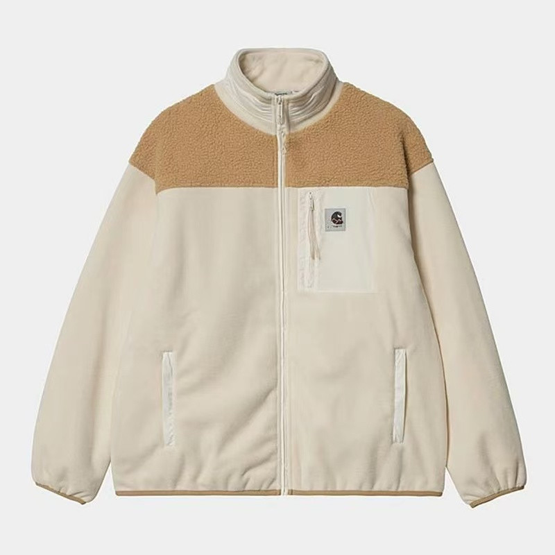 Men Jackets Fleece Zip Up Jacket Designer Thick Warm Down Coat Classic Retro Antumn Unisex Model Lamb Cashmere Outerwear Coats Winter Outdoor Coats S-XXL