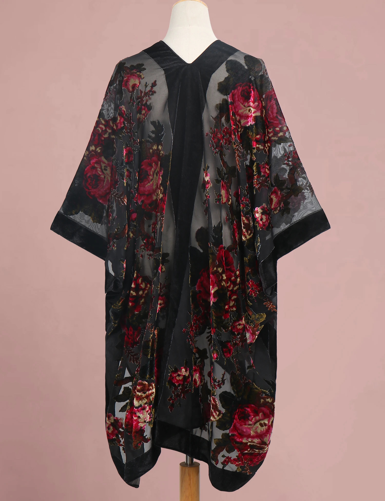 WeHello Bohemian Womens Burnout Velvet Kimono Long Cardigan With Beach Coverup Holiday Cardigan Shawl Tassel Chiffon 250403