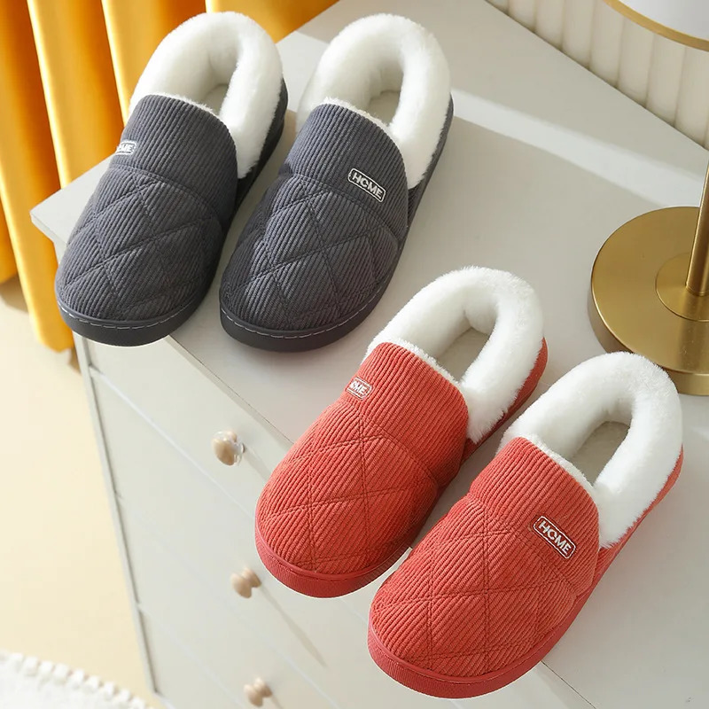 Comwarm Women Slippers Winter Warm Plush Fur Antiskid Cloud Slippers Outdoor Breathable Thick Flat Sole Soft Home Slippers 251031
