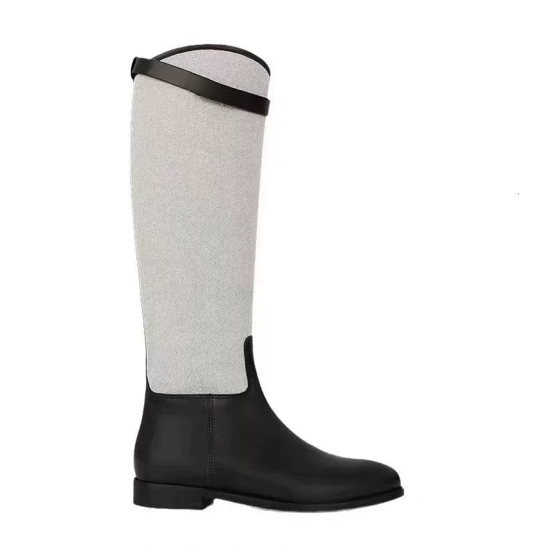 Autumn and winter new genuine leather Chelsea boots with retro luxury style, French sexy style, knee button up women's long boots, designer boots