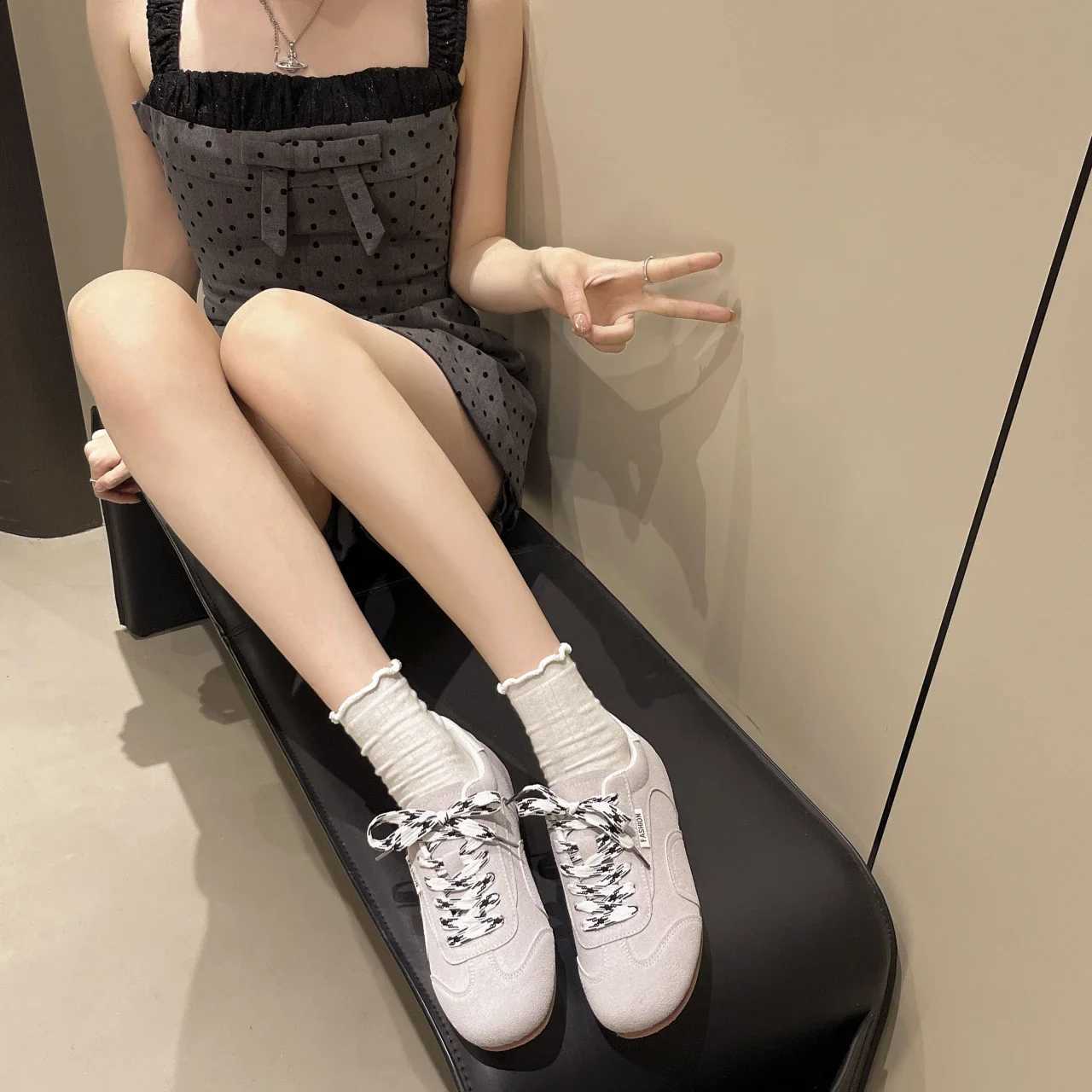 Wens Sneakers 2025 New Genuine Leather Ladies Moral Training Shoes Casual Spring Flat Shoes Wen Y251105