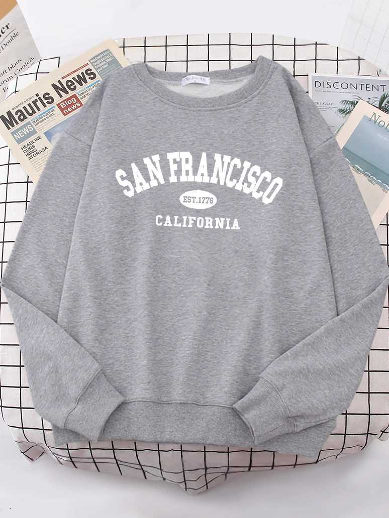 Sanfrancisco Est1776 California Letter Street Hoodies Women Street Fit Hoodie Hipster Oversized Hoody hip hop All-match TopT251105
