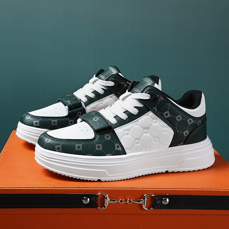 Free shipping Versatile height increasing casual sports shoes plus size for men women fashionable couple color blocked low top board shoes hot - view 4