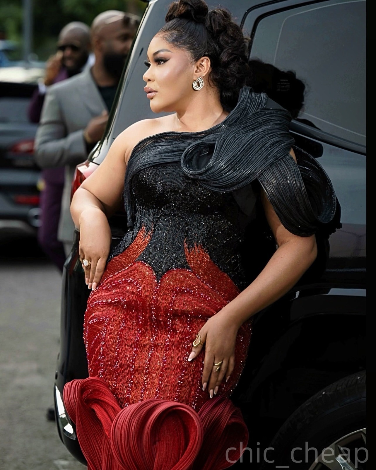 Dark Red Mermaid Prom Dresses 2026 One Shoulder Beaded Sequined Evening Formal Party Second Birthday Engagement Gowns Plus Size Dress For Special Occa