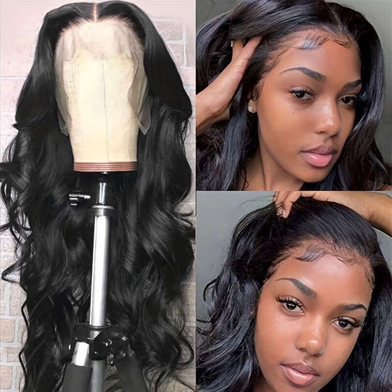 TIMOPOL HD Clear Lace Front 13X4 200% Density Body Wave Human Hair Wig - Pre-Drawn Hairline, Breathable Lace, No Shedding/Tangling, Comfortable Fit Wo