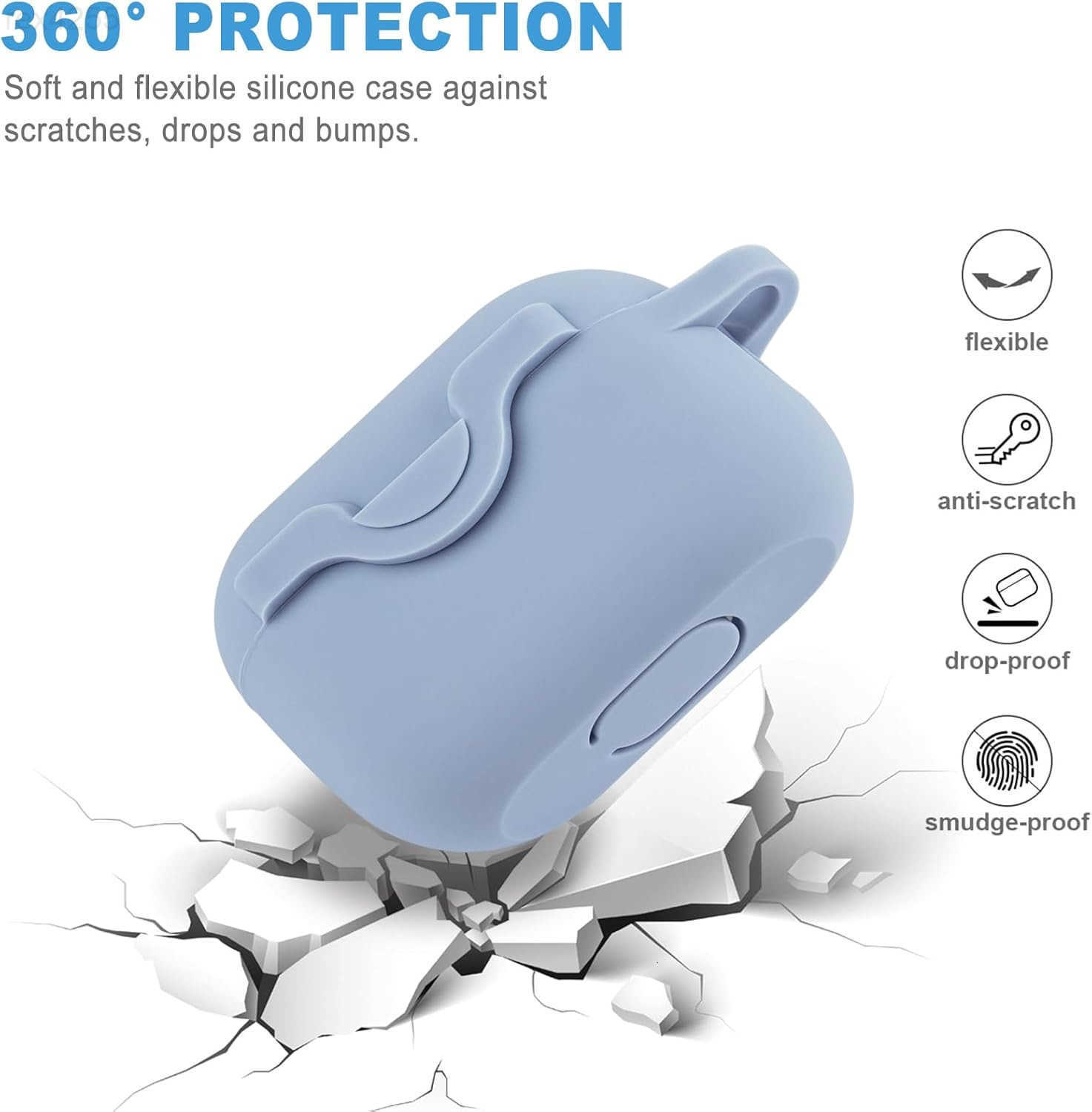 Security Lock Silicone Protective Case Compatible with Case 1 2 with Shiny Keychain Soft Protective Earbud Case for Women C260205