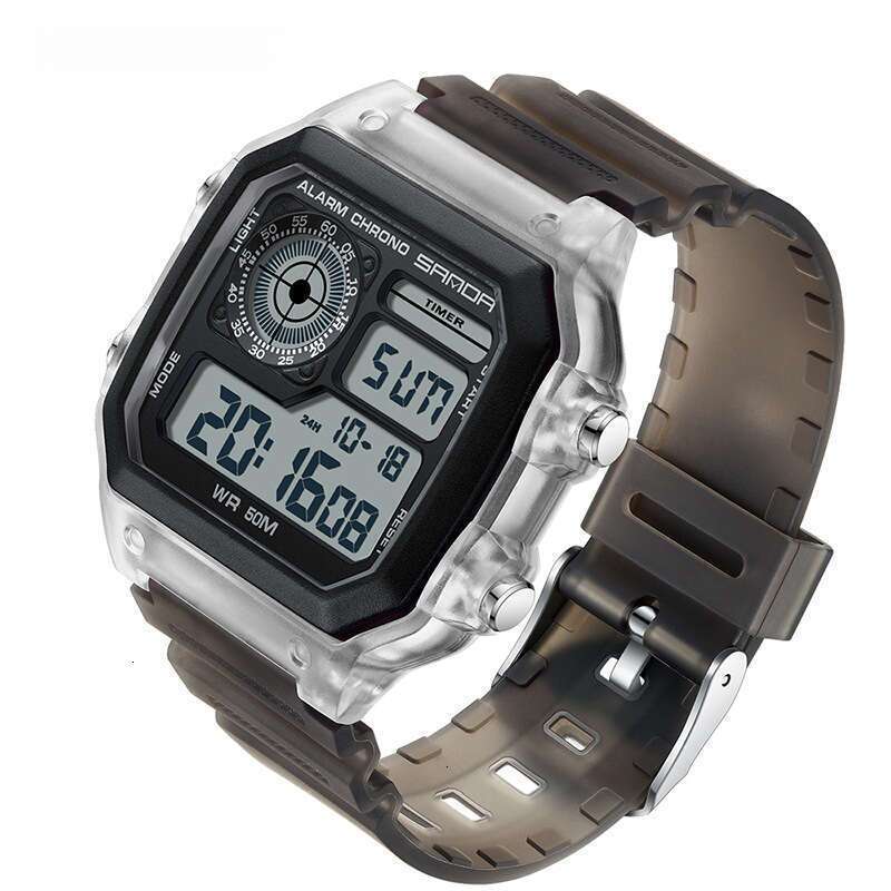 DHwatches Sanda Brand Square Wristwatch Swimming Waterproof Alarm Night Light Men's Student Korean Version Simple Fashion Sports Watch