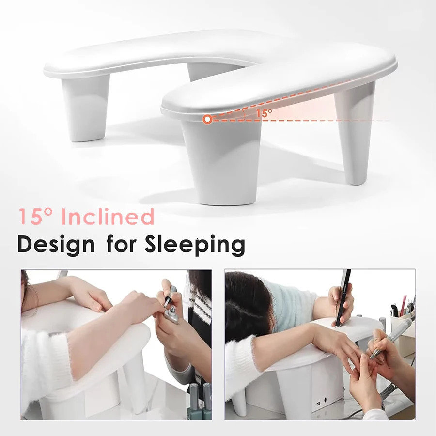 Nail Arm Rest for Nails U-shaped Nail Arm Rest with Detachable Brackets Big Manicure Hand Rest Pillow for Nail Salon 250328