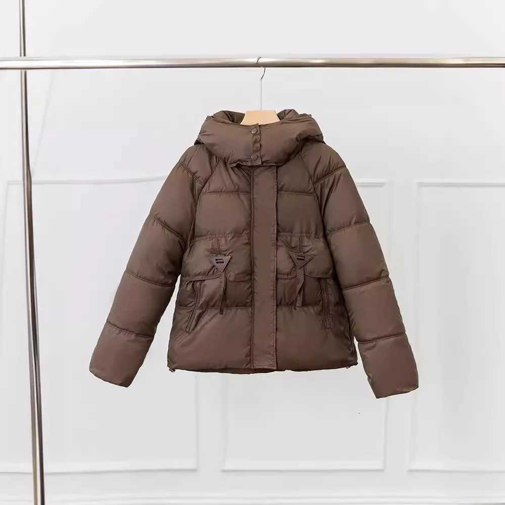 Hooded Down Cotton Jacket Womens 2024 Winter New Fashionable Sweet Patchwork Warm ParkasT251105