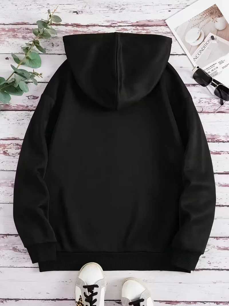 Zipper Solid Color Black Hoodies Sweatshirt Fleece Womens Men Cotton Autumn Winter Pullover O-Neck Hoody Long Sleeve Tops CoatsT251105