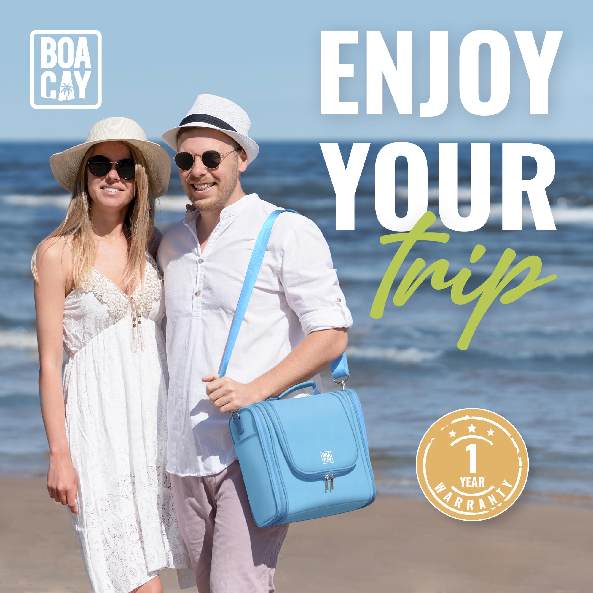 Extra Large Hanging Travel Toiletry Bag for Women and Men, Makeup Bag, Bathroom & Shower Organizer Kit for Accessories, Cosmetics, Essentials