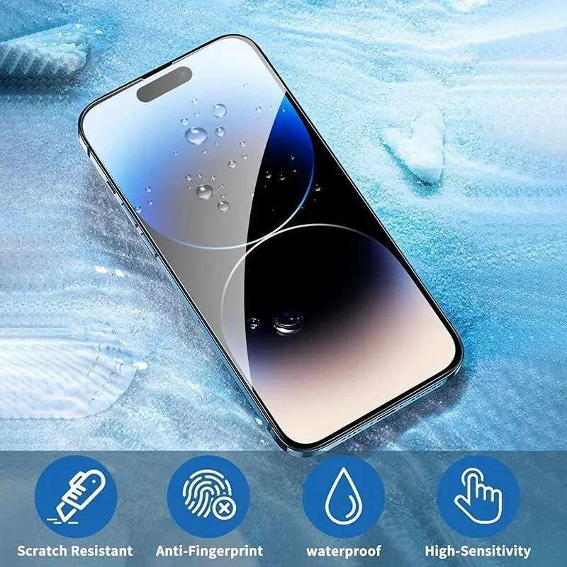 5Pcs Tempered 15 14 13 12 11 Pro Max Screen Protector for iPhone 12Mini 13Mini 7 8 Plus SE X XS XR 14Pro Glass