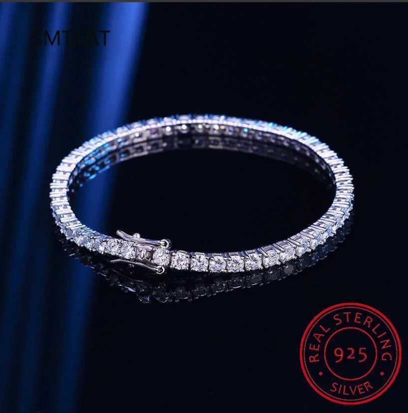 3mm 4mm Moissanite Tennis Bracelet Full Diamond GRA 925 Silver Plated 18k Wedding Party Jewelry Bracelets for Women ManXJ251105