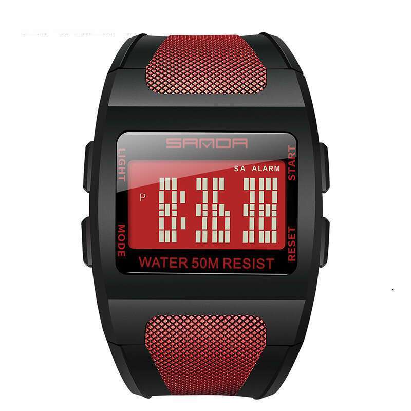 DHwatches Sanda Square Men, Harajuku Style, Trendy Digital Sports Waterproof Wristwatch for Men and Women, Student Electronic Watch