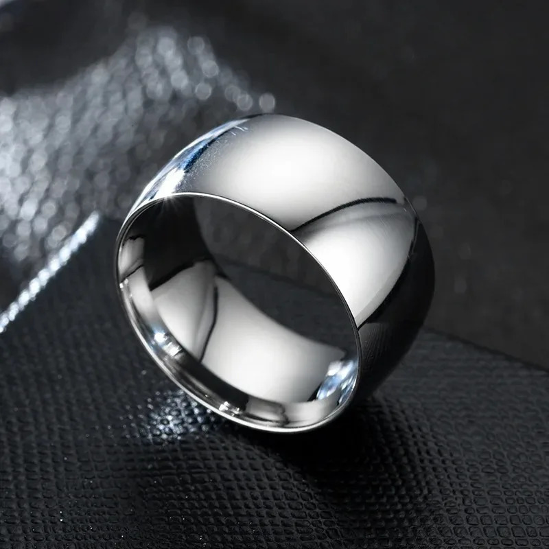 12mm Naver Fade Classic Wedding Rings Gold Color Ring Stainless Steel Rings For Men And Women Jewelry 251031