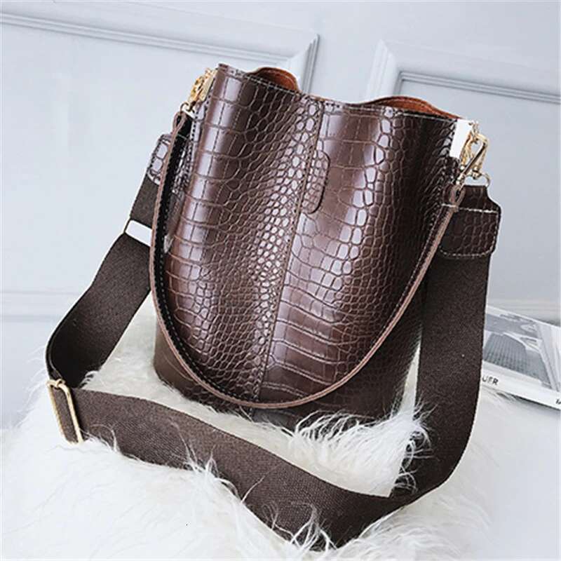 DIDA BEAR Crocodile Crossbody For Shoulder Brand Designer Women Bags PU Leather Bucket Bag Handbag