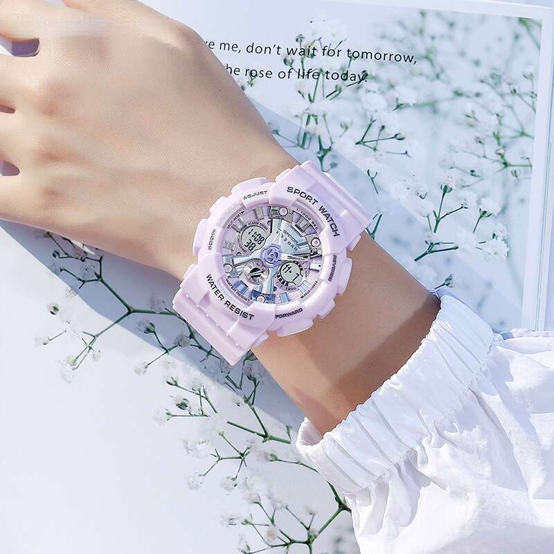 DHwatches Sanda 6033 for Men and Women Harajuku Style Trendy Dual Display Multifunctional Sports Waterproof Junior High School Student Korean Version 