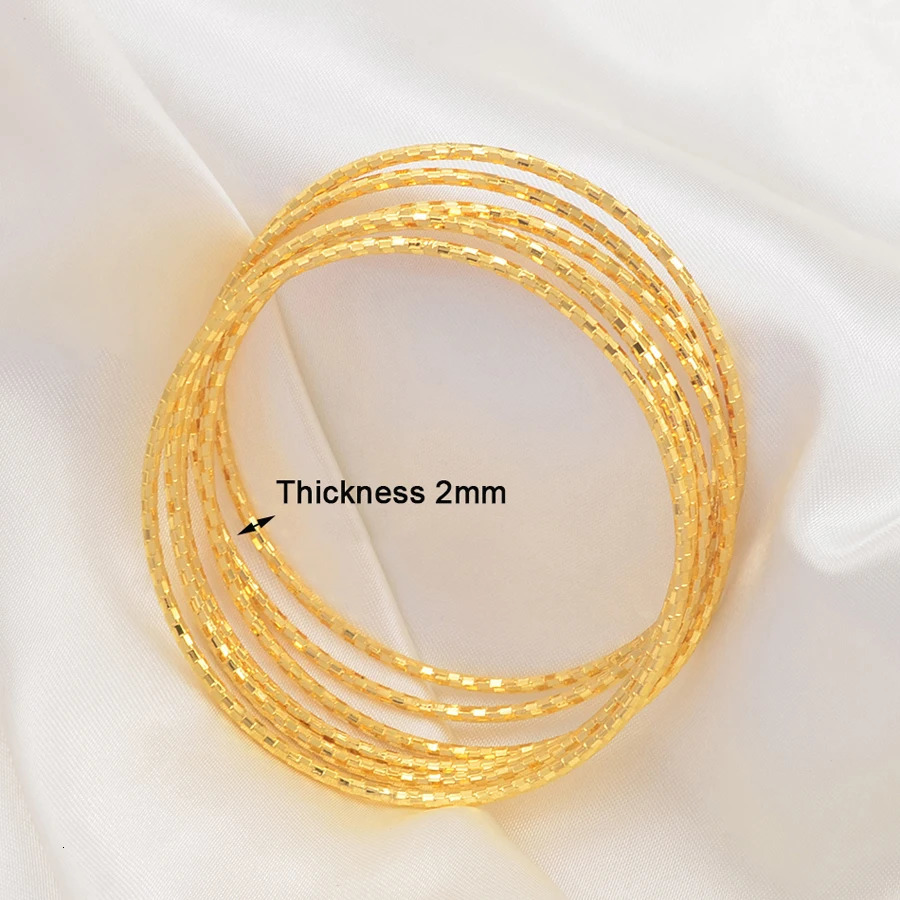 Anniyo 6pcsLot Bracelets Women Girls Dubai Circle Bracelet Jewelry Middle Eastern African Fashion Metal Bangles 014707 251031