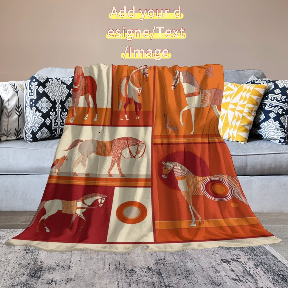 Custom H Designer Horse blanket blanket throw cashmere vibration blanket copert Home Travel Throw Summer Air Conditioner Beach home bedding blankets t